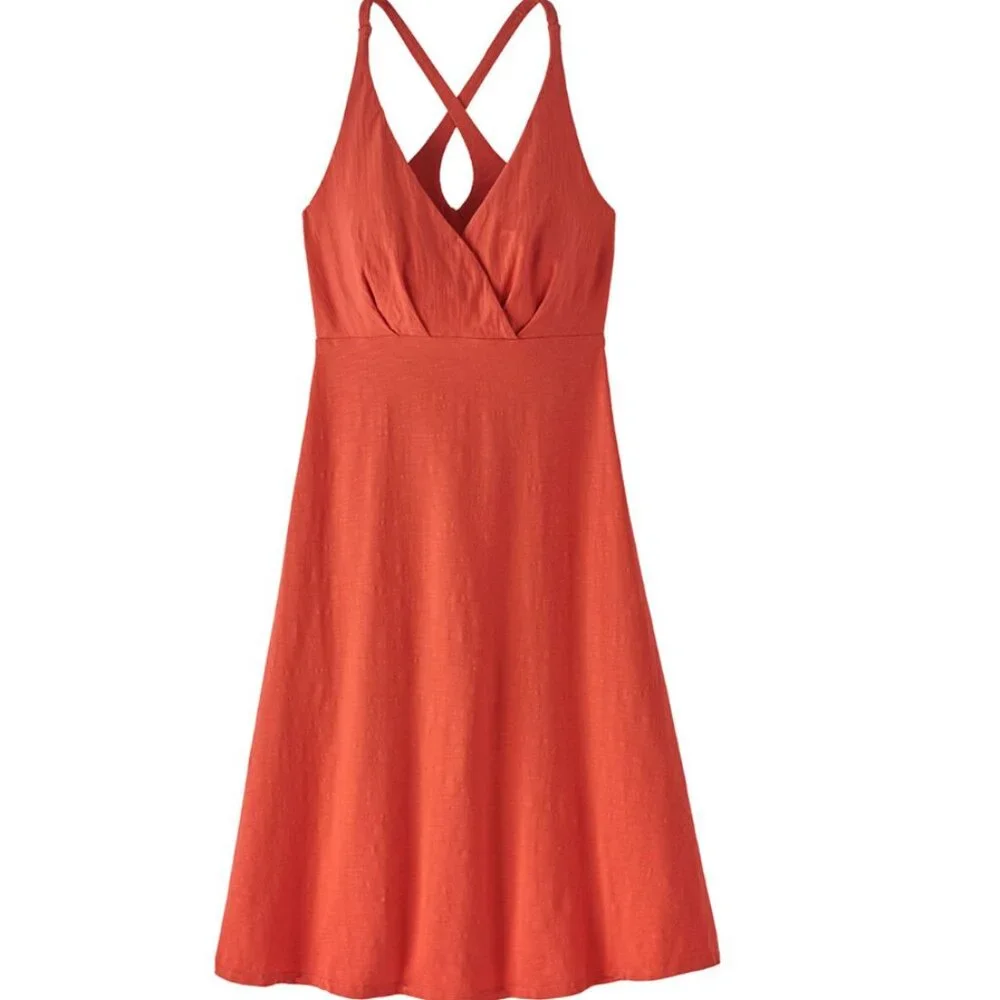 NWT Patagonia Amber Dawn Dress in Pimento Red, Size Small - Picture 4 of 7